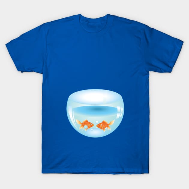 Gold Fish in Aquarium T-Shirt by AnnArtshock